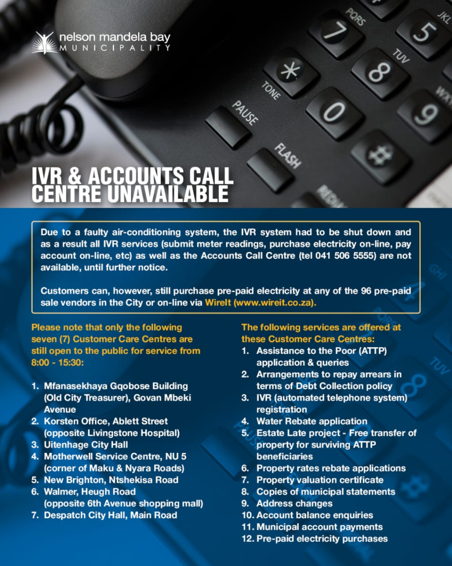 IVR and Accounts Services offline